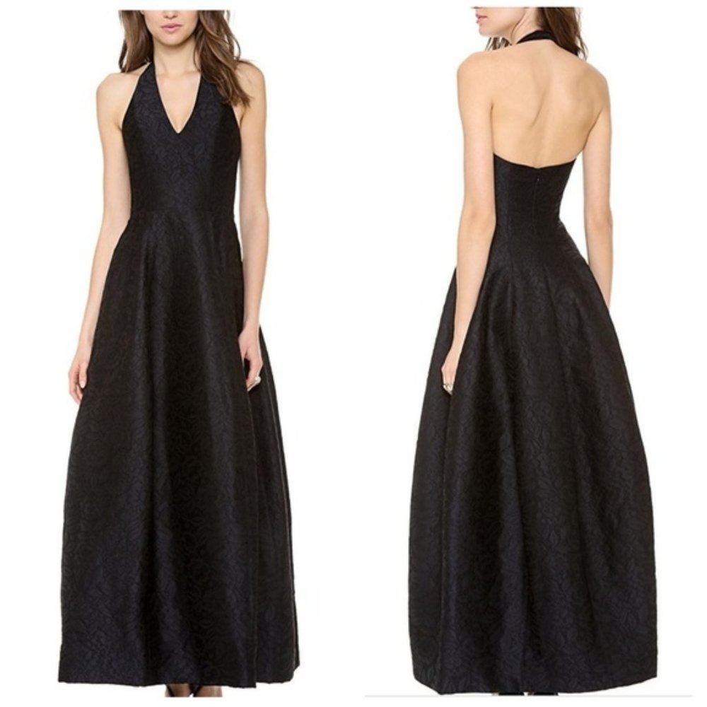 Halston Heritage | Halter Jacquard Gown